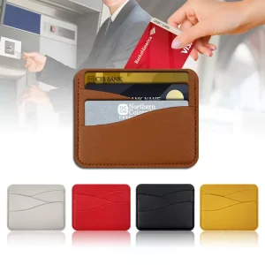 Customized FIZZBAG Brand 3 in No Closure Business Card Holder with Debossed Logo for ID & Credit Cards