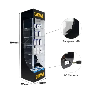 Customized Floor LED-Lit Acrylic Retail Display Stand Cabinet
