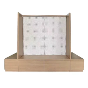 Customized Hot Selling Standing Wood Pegboard Display Metal Display Stands Tool Display Stand
