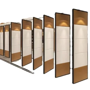 Customized Hotel Ballroom Moving Partition Wall Aluminum Profile Frame Private Room Activity Screen