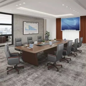 Customized Modern Rectangular Conference Table and Chair Set Classical Office Negotiation Meeting Set MDF