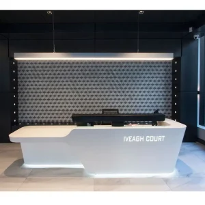 Customized Office Reception Counter with Back Wall for Spa