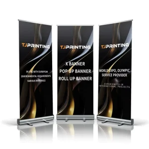 Customized Polyester Synthetic Paper Portable Roll up Banner 80x200cm Classic Aluminum Roll up Banner Stand Display