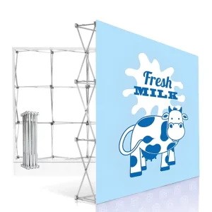 Customized Portable Aluminum Fabric Pop up Display Stand Foldable Trade Show Backdrop for Exhibition Advertising