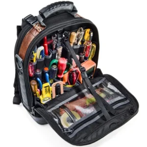 Customized Portable Backpack Tool Bag with 120 lb Capacity and 15-19 Pockets for Work Tools