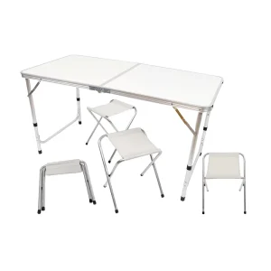 Customized Portable Outdoor Aluminum Folding Camping Table for Beach or School Use Wood Style Panel