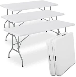 Customized Portable Outdoor Folding Table 6 8ft White Plastic Foldable Garden Table Modern Design for Dining Events Party