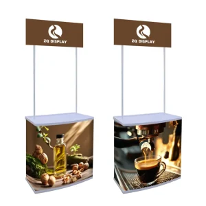 Customized Portable Pop-Up Promotion Tables Foldable Plastic Counters for Events and Trade Shows