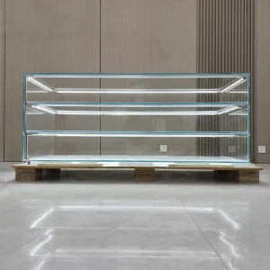 Customized Pure Glass Bakery Display Cabinet with LED Light for Cake and Bread