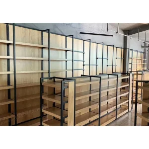 Customized Retail Store Wood Display Shelf Supermarket Wood Shelf