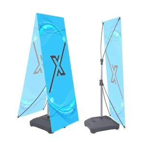 Customized Retractable Banner Aluminum Double sided X Banner Stand 10 Pcs Fiberglass + Aluminum Pole Dmx Stand CN HEB