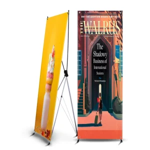 Customized Roll up Banner Aluminum One Side Water Base X Banner Stand Display