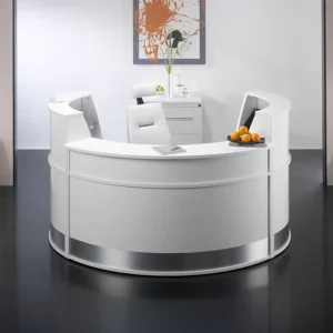 Customized Round Shape Reception Counter Desk 2 Seat Durable Large Reception Desk for Hotel