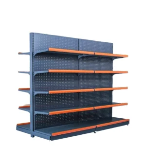 Customized Steel Metal Rack Display Shelving Black Double-Sided Gondola Supermarket Shelf Retail Shelving