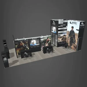 Customized Two-Story Modular Aluminum Exhibition Booth Flame Resistant Eco-Friendly