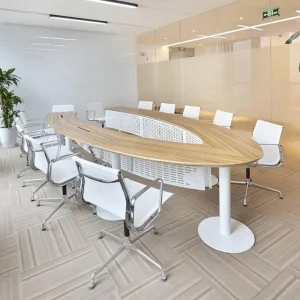 Customized U-Shape Oval Conference Meeting Table with Chairs
