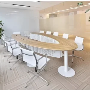 Customized U-Shape Oval Conference Meeting Table with Chairs