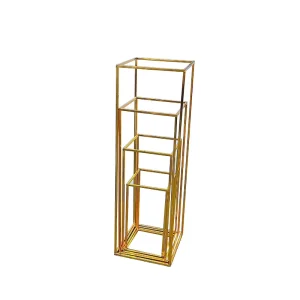 Customized Wedding Event Decorative Large Metal Geometric Display Hoop Pillar Column Flower Stand for Wedding Decoration