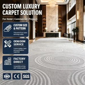 Cut and Loop Pile Wall-to-Wall Carpet Victorian Floral Broadloom Rug for Villa, Hotel and Lobby Decoration