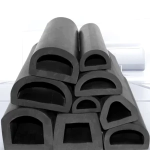 D Type EPDM Rubber Strip Wear Resistant Anti Collision Shock Protection Black for Marine Industrial Concrete Flood Barrier