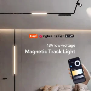 DC48V Linear LED Magnetic Track Light with Dimmer Ceiling Surface or Recessed Mount
