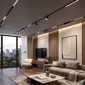 DC48V Linear LED Spotlight 11mm Magnetic Track Light System for Ceiling, Surface, or Hanging Mount