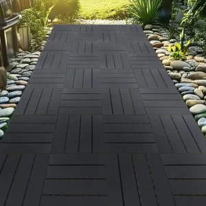 DIY Interlocking Garage Flooring Wood Plastic Composite Decking Patio Garden Poolside Decking Tile