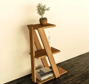 DIY Modern Wood Flower and Display Stand for Living Room or Bedroom