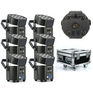DJ PAR Hex-9 6-in-1 RGBWA+UV LED Uplight, 9x10W, Rechargeable, Wireless DMX512, Battery Powered