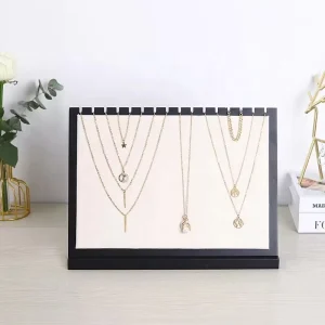 DOC Factory Necklace Display Stand Velvet and Wood Pendant Holder Jewelry Display Stand