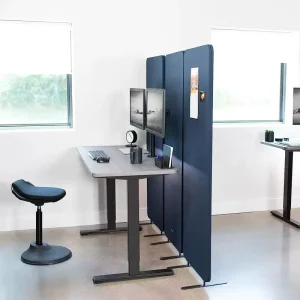 Dark Blue Felt Acoustic Office Room Divider
