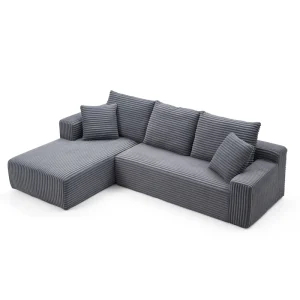 Dark Gray Modul 107″ Compressed Sofa Modular Sectional Sofa Sponge Sofa for Living Room High Density Sponges Cloud Couch