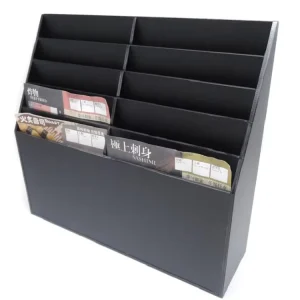 Desktop Black Acrylic Magazine, Flyer and Leaflet Holder and Brochure Display Rack