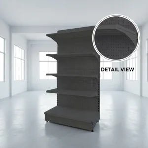 Detachable Steel Gondola Shelves Black Metal Retail Display Shelf for Shops and Convenience Stores