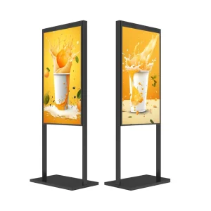 Digital Poster Double-Sided Advertising Window Display 65-Inch Floor-Standing Restaurant Menu Screen 3000-Nit High Brightness