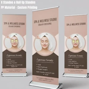 Digital Printing PP Standee Display with X Stand Roll Up Stand Portable Advertising Banner