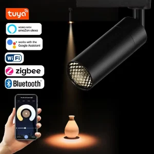 Dimmable COB LED Track Light 3000K Anti-Glare CRI97 Zoomable Spotlight for Dining Areas and Restaurants