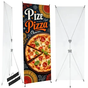 Direct Sales Portable Silver Aluminum X stand Reusable Weatherproof Banner Stand for Outdoor Advertising Displays