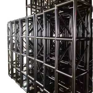 Display Truss Aluminum Alloy Silver Black 200x200mm 500kg Load Capacity Welded Construction