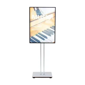 Double-Rod Floor Light Box Poster Stand with Rotating Frame