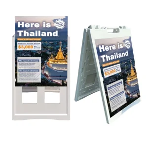 Double-Sided A-Frame Floor-Standing Outdoor Indoor Poster Board with Plastic Cover Folding Sidewalk Sign