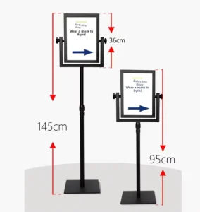 Double-Sided A3/A4 Floor-Standing Directional Sign Display Stand
