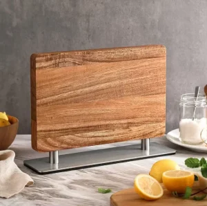 Double Sided Acacia Wood Display Stand with Strong Magnet New Design Magnetic Tool Holder Storage Rack