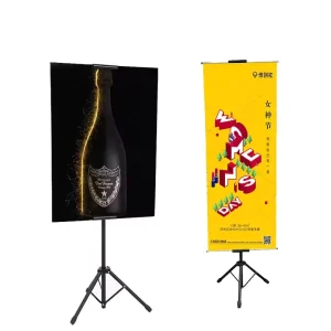 Double-Sided Adjustable Portable Floor-Standing Poster and Banner Display Stand