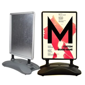 Double-Sided Eco-Friendly Snap Frame Portable Foldable Poster Sign Floor Stand