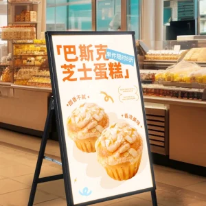 Double-Sided Glass LED Poster Light Box for Indoor Advertising
