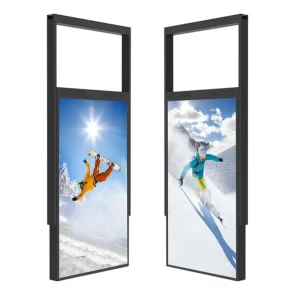 Double-Sided Hanging Menu Screen Poster Display for Stores 3000 Nits High-Brightness Indoor Retail 43-Inch Digital Signage