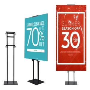 Double-Sided Heavy-Duty Adjustable Floor Poster Stand