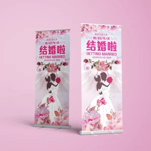Double-Sided Magnetic Aluminum Retractable Roll-Up Banner Stand, 80 x 200 cm