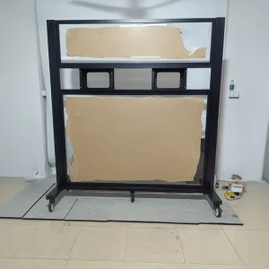 Double-Sided Metal Floor Poster Sign Display Rack with Wheels